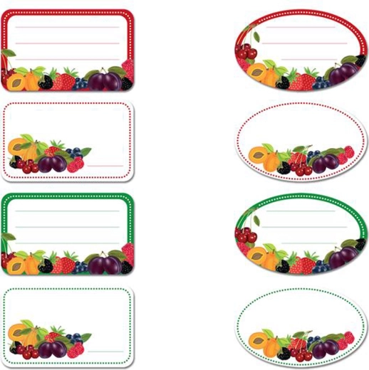 Étiquettes autocollantes pour bocaux TORO fruits, 96 pcs