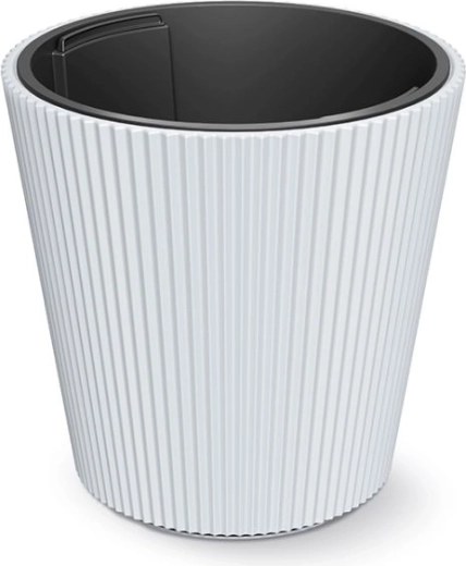 Cache-pot Milly avec insert 39 cm blanc