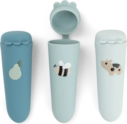 Done by Deer moules à esquimaux en silicone Dotti bleu 3 pcs