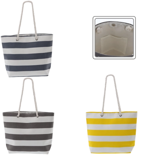Sac de plage rayé 48 × 36 cm, assortiment de couleurs