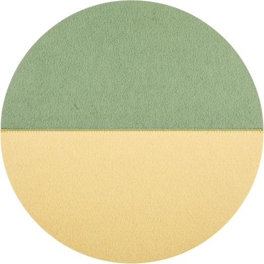 Sous-plat rond en feutre 38 cm vert-jaune