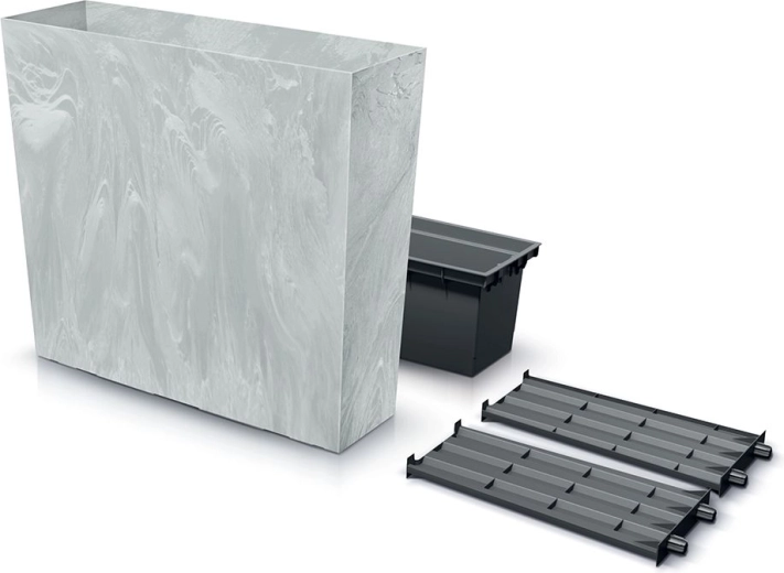 Jardinière haute URBI Case effet béton avec insert 77 cm