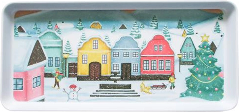 Plateau de service de Noël « Village » 35 × 16,5 × 2,3 cm