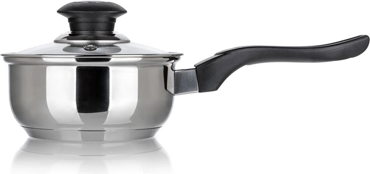 Casserole en acier inoxydable avec couvercle en verre 0,8 l SUPER VALUE, diamètre 14 cm