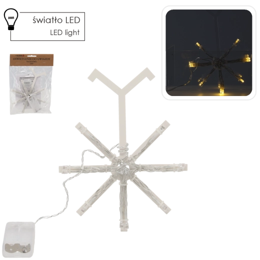 Éclairage LED pour étoile décorative à piles, blanc chaud, 100 LED