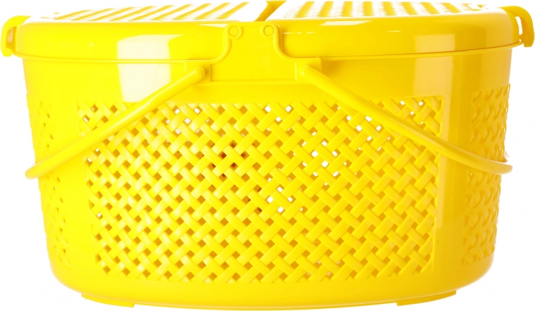 Panier de pique-nique à fermeture - ovale jaune, PRODUIT POLONAIS