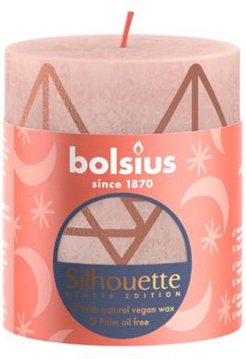 Bougie rustique 80 × 68 mm rose/ambre