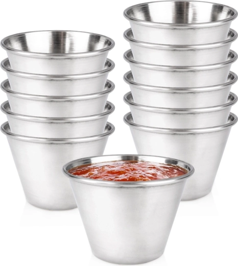 Vilde coupelles en acier inoxydable pour dips 75 ml, 12 pièces