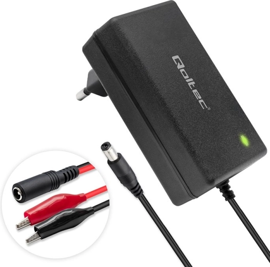 Chargeur pour batteries AGM/GEL/STD 12 V, 2 A, 24 W avec connecteur 5,5 × 2,1 mm, câble 1,8 m