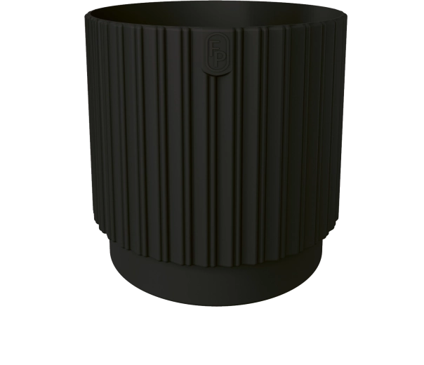 Pot de fleurs MIKA Cyli Petit ECO Recycled 26 cm – noir profond