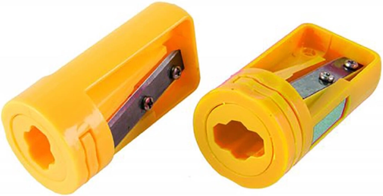 Taille-crayon pour crayons de charpentier et crayons plats avec surface abrasive