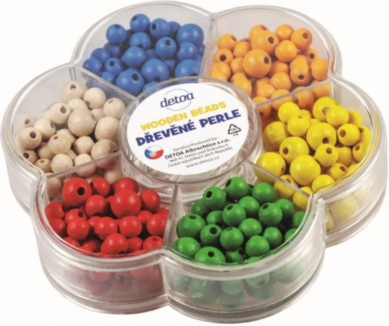 Detoa perles en bois en forme de fleur – kit créatif coloré pour l’enfilage