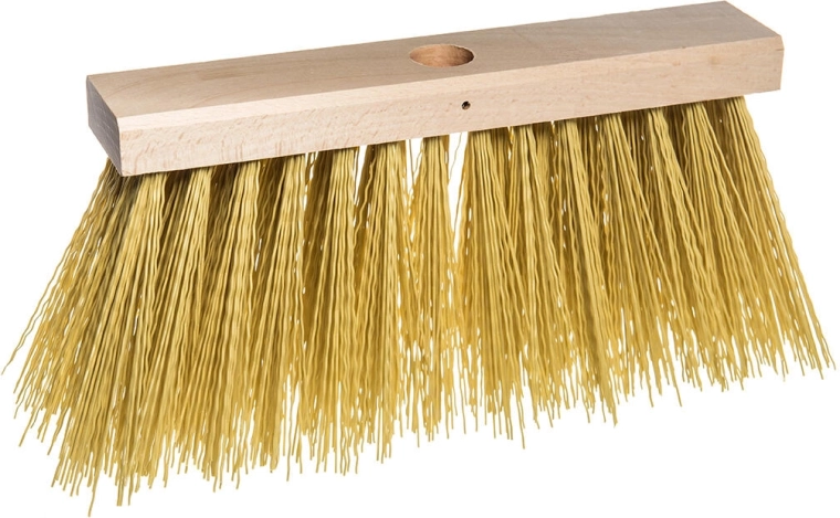 Balai de trottoir en bois avec fibres PET 25 × 6 cm, sans filetage
