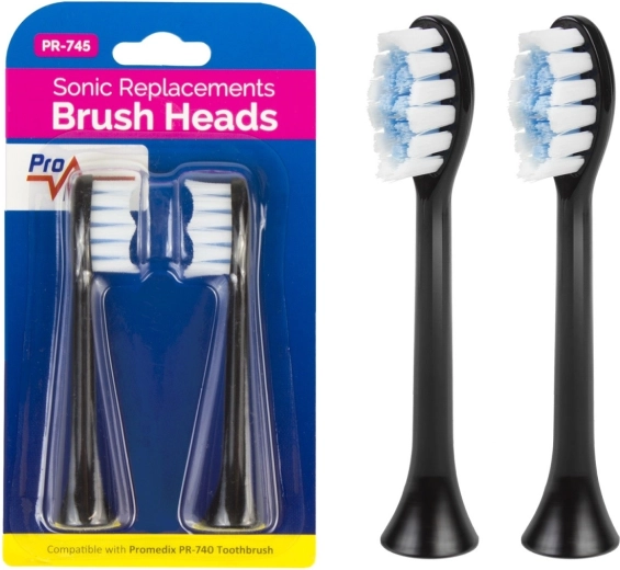 Têtes de rechange pour brosse à dents électrique PromediX PR-740 B, 2 pcs, noires