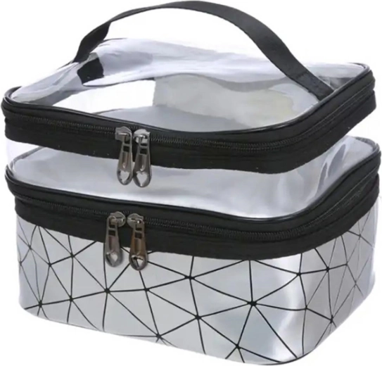 Da110b trousse de maquillage argentée