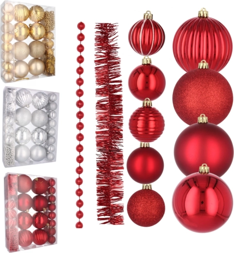 Set de décorations de Noël pour sapin, 32 pcs, doré