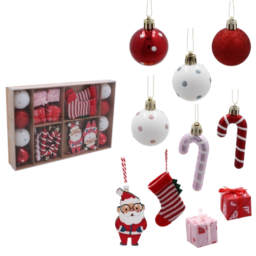 Set de 24 décorations de Noël assorties