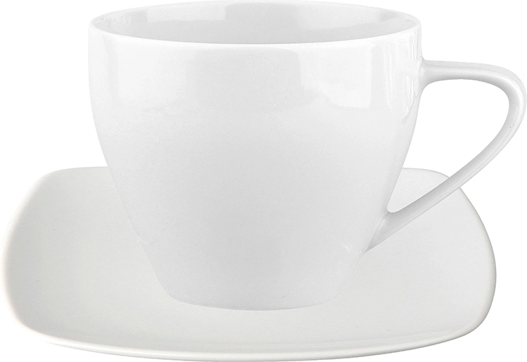 Service à café MariaPaula Moderna blanc moderne à forme carrée pour 6 personnes (12 pièces)