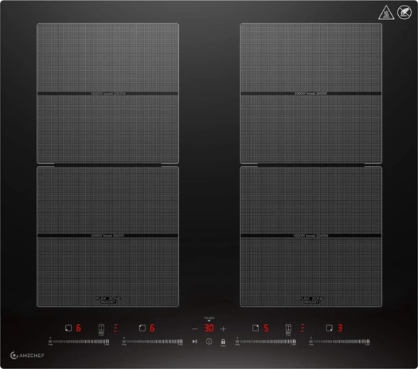 Table de cuisson à induction encastrable AMZCHEF 60 cm avec 4 zones et FlexZone