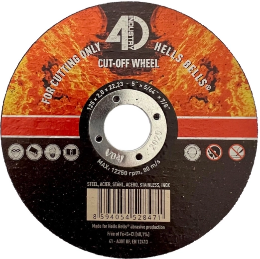 Disque à tronçonner pour acier et inox 125 × 2,0 × 22,2 mm