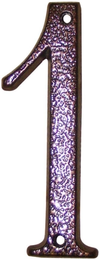 Numéro de maison 1 marron, zinc, 117 mm