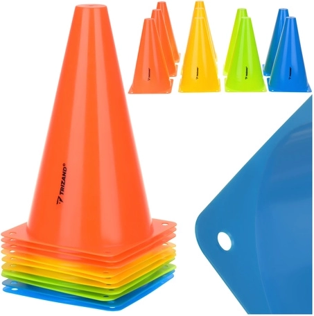 Cônes d’entraînement 10 pcs TRIZAND 23 cm – marqueurs sportifs colorés