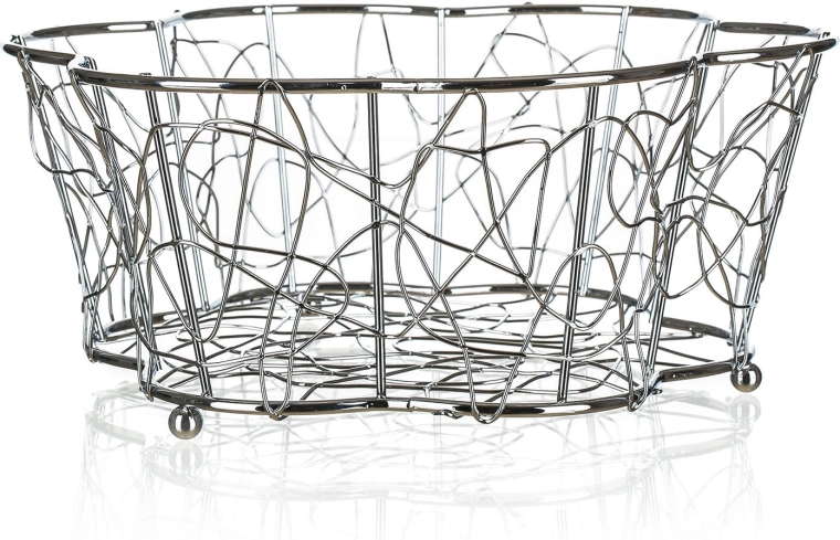 Panier à fruits en fil VANITY, chrome, 24 × 10 cm