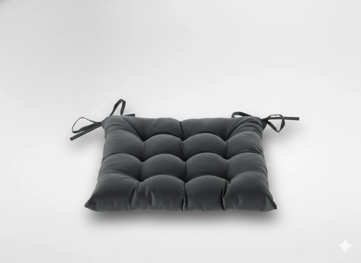 Coussin de chaise rembourré 40 × 40 × 6 cm – gris foncé