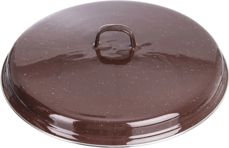 Couvercle émaillé Brown avec bord 37,5 cm