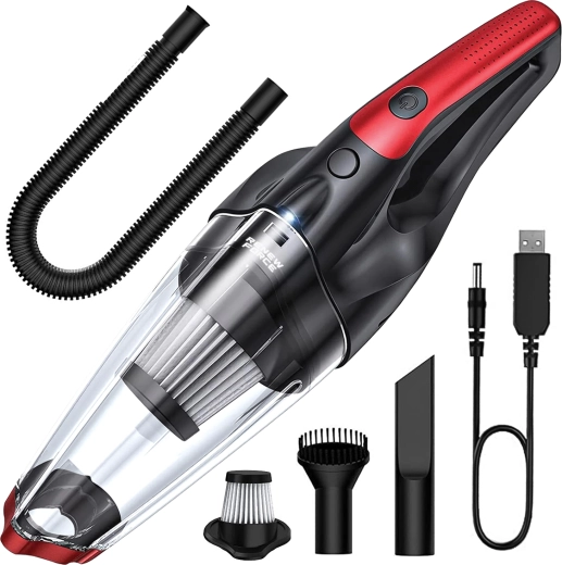 Aspirateur à main sans fil pour voiture rouge