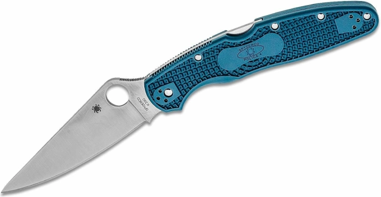 Spyderco Police 4 Lightweight couteau de poche K390, manche FRN bleu