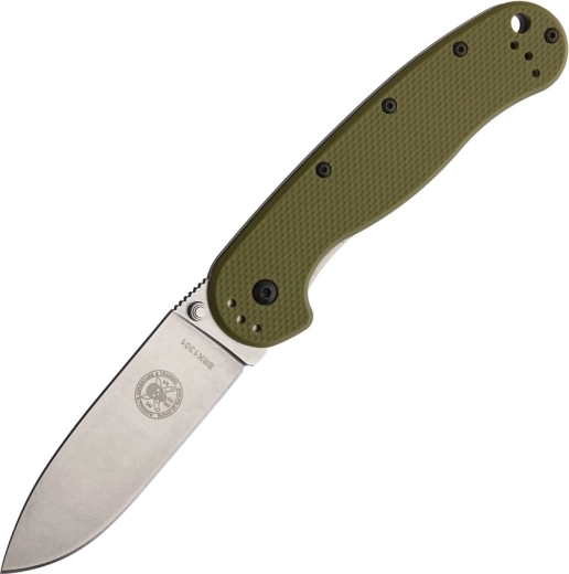 Couteau de poche ESEE Avispa OD Green 8,9 cm avec finition stonewash, FRN vert