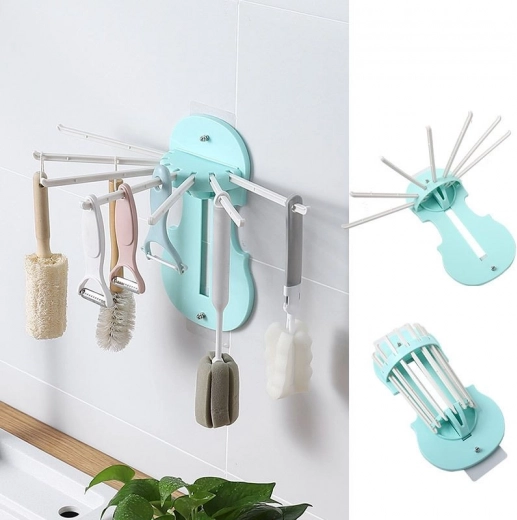 Crochet pour suspendre des accessoires de cuisine - bleu