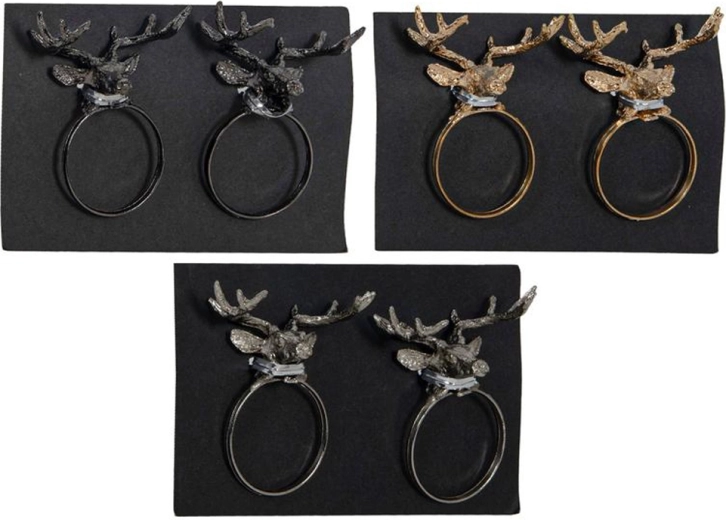 Anneaux de serviette en métal, diamètre 3,7 cm, lot de 2 pièces