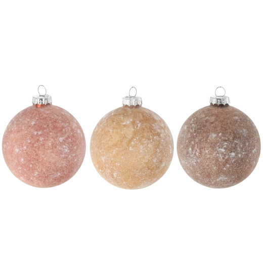 Boule de Noël en verre 8 cm peinte à la main – assortiment de couleurs