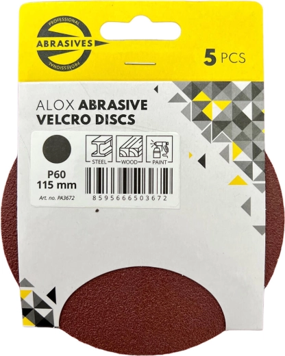 Disque abrasif 115 mm, grain 120, velcro (5 pcs)