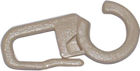 Grands crochets de rideaux en plastique, beige (100 pcs)