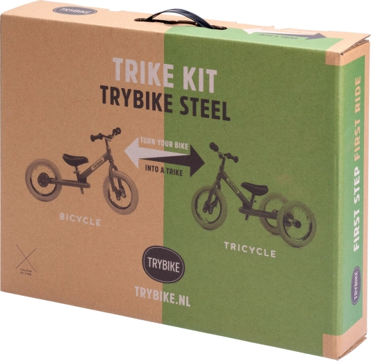 Trybike kit de conversion de draisienne en tricycle avec roue noire