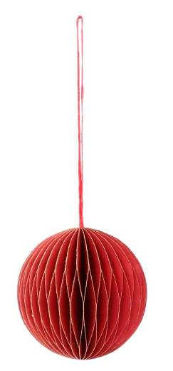 Set de décorations de Noël en papier rouge 7 cm (4 pcs)