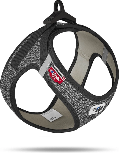 Harnais Curli pour chien avec attache rapide en laine mérinos noir XL (12–18 kg)