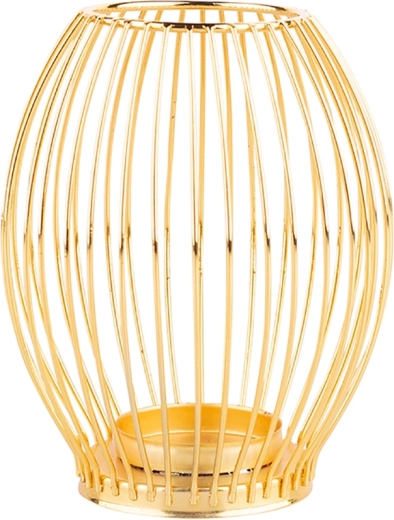 Bougeoir métallique doré à décor à croisillons 15,5 cm