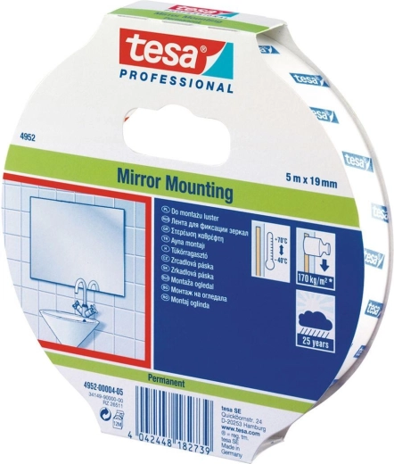 Ruban adhésif mousse double face pour miroirs TESA 19 mm × 5 m