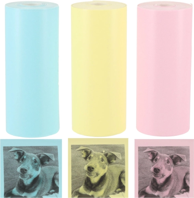 Rouleaux colorés pour imprimante thermique 5,7 cm x 3 m, 3 pièces