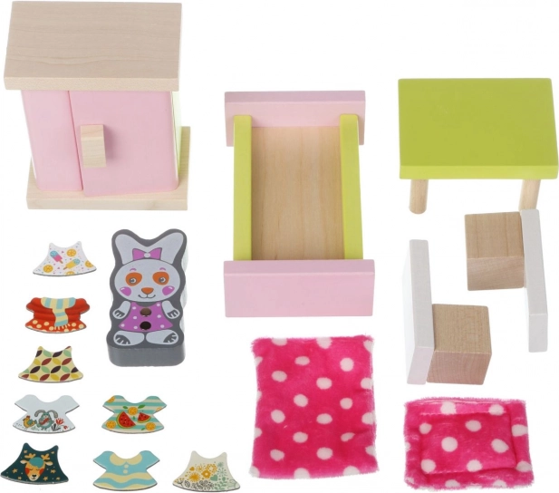 Mobilier en bois pour poupées Chambre