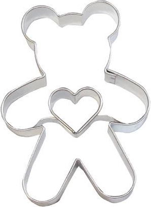 Emporte-pièce ourson avec petit cœur pour biscuits