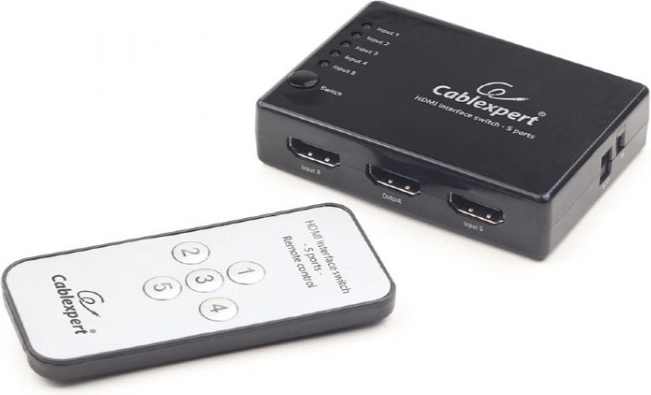 Commutateur HDMI avec télécommande, 5 entrées vers 1 sortie