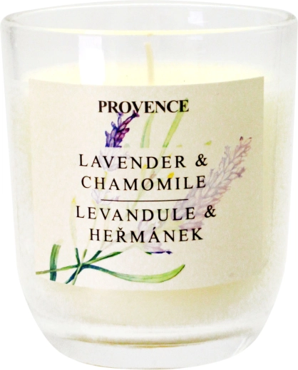 Bougie parfumée en verre lavande et camomille 30 heures