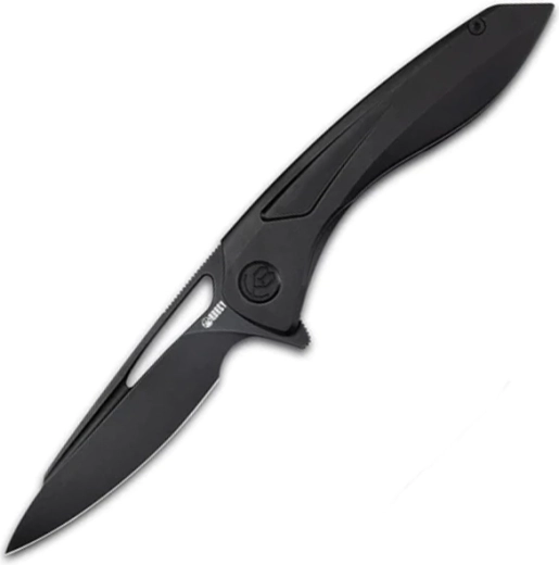 Kubey Velocé couteau de poche 10 cm, tout noir, titane