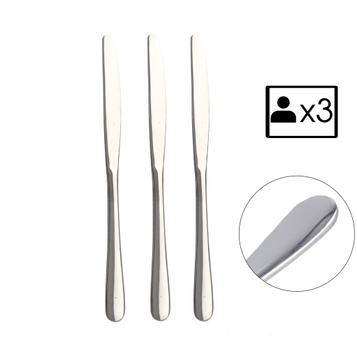 Set de 3 couteaux Classic en acier inoxydable