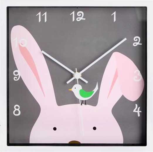 Horloge murale Toro pour enfants 24 × 24 cm – chien ou lapin